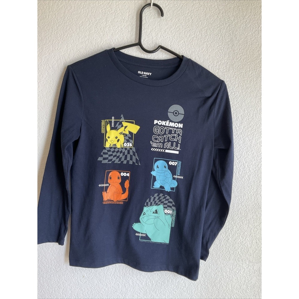 Old Navy Navy Blue Pokemon Graphic Long Sleeve Shirt Boys Size Large
